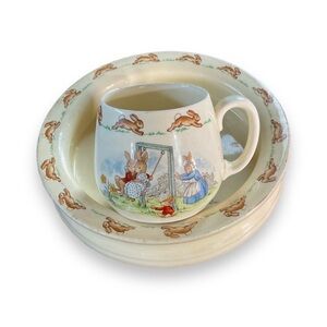 ✨ Host Pick ✨Vintage Royal‎ Dalton Bunnykins Dishes 50s Porridge Bowl Mug